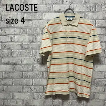 [ LACOSTE ] 라코스테 반팔 피케 셔츠 size 4 베이지 보더