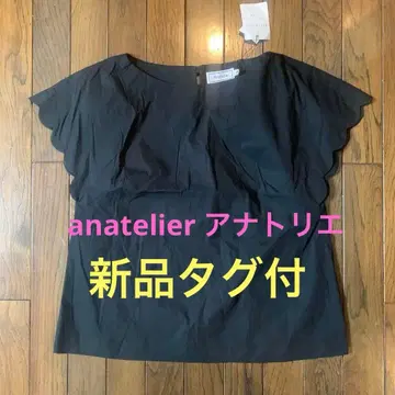 anatelier 아나텔리어 블라우스 블랙 스캘럽