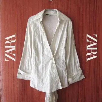 새상품급 ZARA/자라 긴 리본이 달린 스키퍼 셔츠