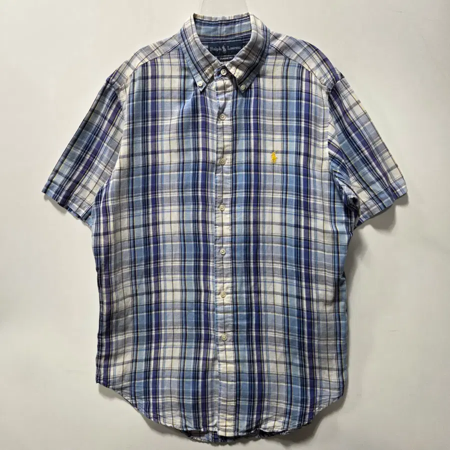 폴로랄프로렌 블루 체크 반팔 셔츠 M 26071606