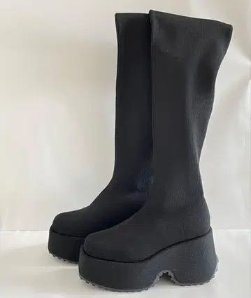 컨디션 최상 통굽 삭스 부츠 니하이 2way 블랙 24cm 약 45cm