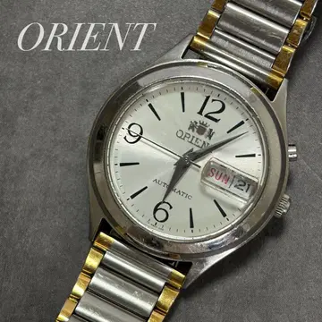 새상품급 ORIENT 자동 태엽 손목시계 데이데이트 남성용 기계식 작동품 콤비
