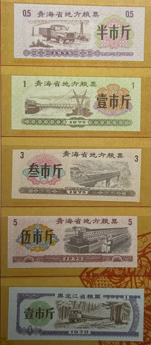 중국(1975-1978) 칭하이성,헤이롱장성 지방량표