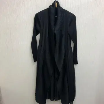 ebony 플리츠 맥시 롱 가디건 블랙 새상품급