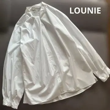 택 포함 새상품 LOUNIE 트위스트 넥 블라우스 화이트 흰색 긴팔 일본제