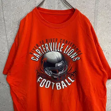 CARTERVILLE LIONS 미식축구 빅 프린트 T셔츠 2XL 정도