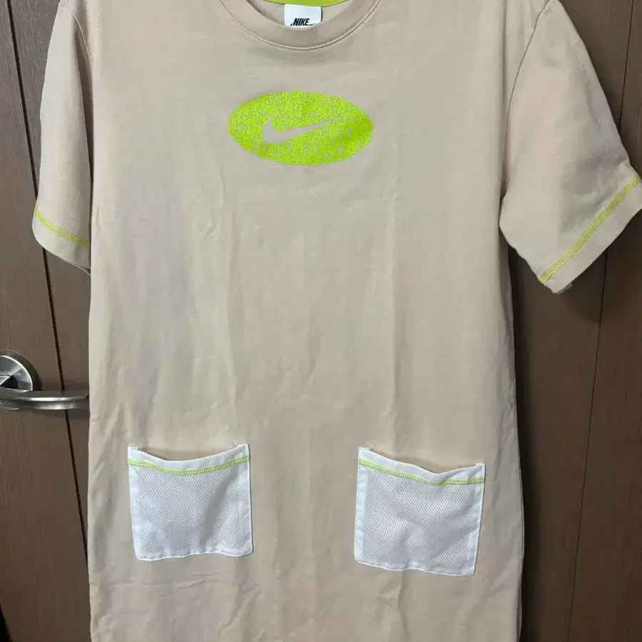 Nike 나이키 베이지 반팔 미디 원피스 XL
