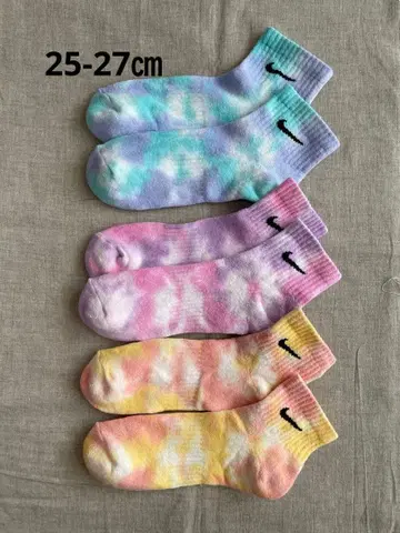 타이다이 염색 NIKE 앵클 삭스 25-27cm 3족 세트