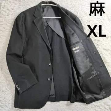 컨디션 최상 유니클로 테일러드 자켓 린넨 블렌드 블랙 XL 빅 사이즈 마 혼방