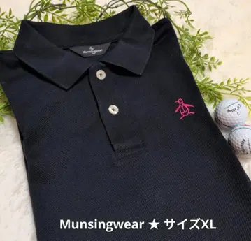 [대특가] Munsingwear 피케 셔츠 XL 반팔 자수 로고 남성용