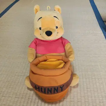 곰돌이 푸 봉제 인형 허니 포트 포함 화장실 페이퍼 홀더