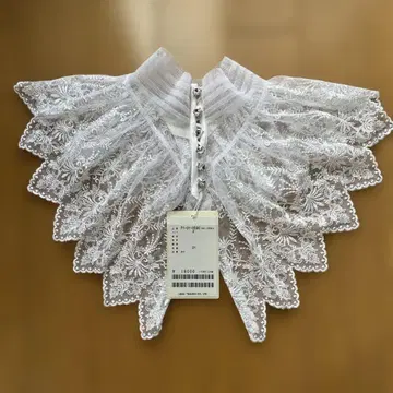 레이스 탈부착 카라 화이트 비쥬 버튼