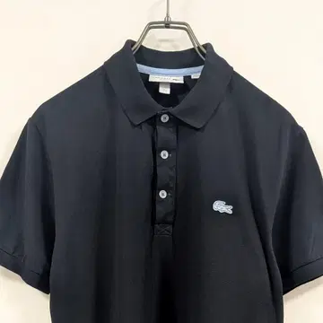 오버다이 LACOSTE 클래식 핏 피케 셔츠 블랙 염색 x 스카이블루