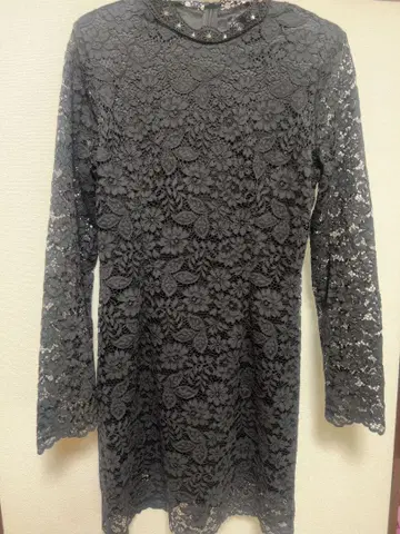 ZARA 스터드 전체 레이스 원피스 블랙 S 사이즈