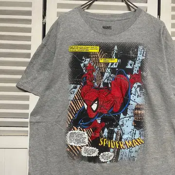 MARVEL 스파이더맨 아메리칸 코믹스 패턴 T셔츠 그레이 LG