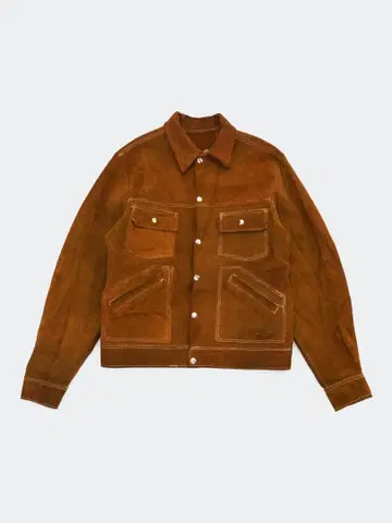 60s-70s suede leather jacket M 6587