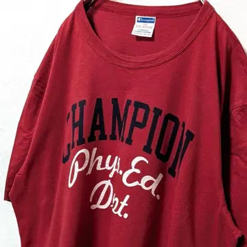 챔피온 CHAMPION 체육학부 티셔츠 2XL 크림슨 레드 빨간색 구제 의류