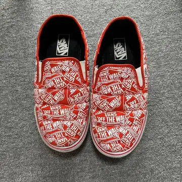 VANS 반스 스니커즈 슬립온 남성용 26 올 패턴 빨간색