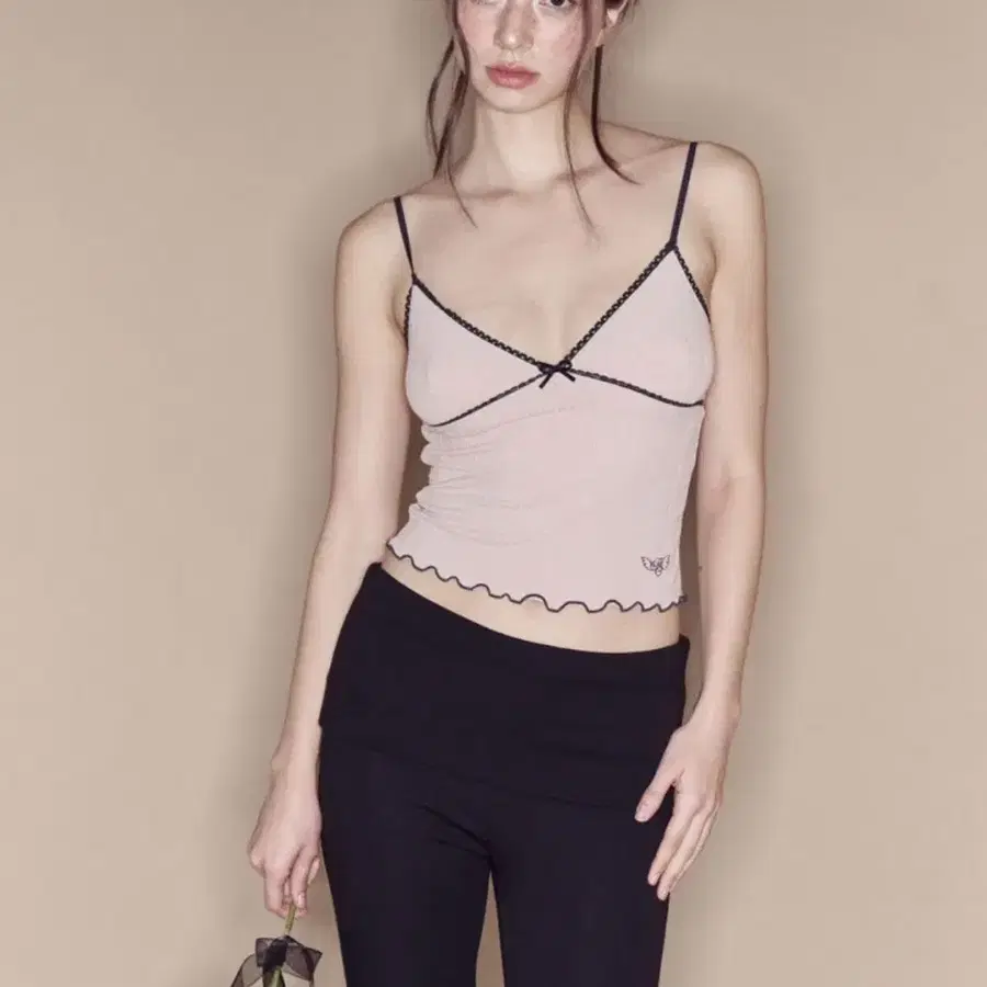 Pleasenofollow 플노팔 Daniel Ribbon Sleeveless Top 핑크