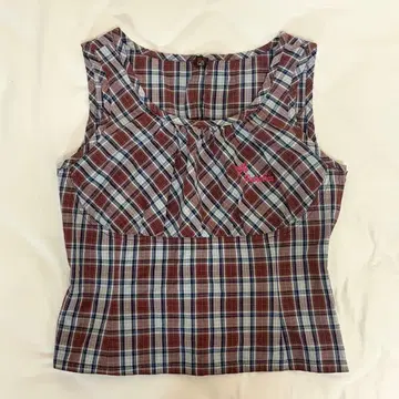 HYSTERIC GLAMOUR 체크 무늬 슬리브리스 셔츠