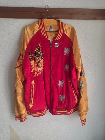 Ed Hardy 스카잔 자수 레드 골드
