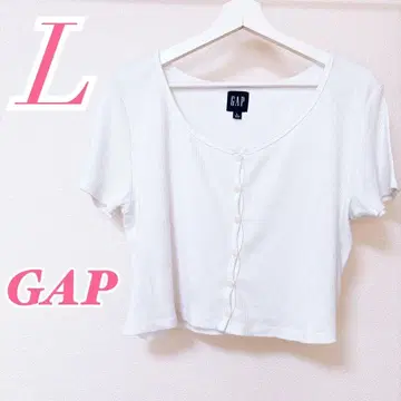 GAP 여성용 반팔 리브 티셔츠 화이트 L 성숙한 코디 캐주얼