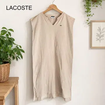 LACOSTE V넥 슬리브리스 원피스
