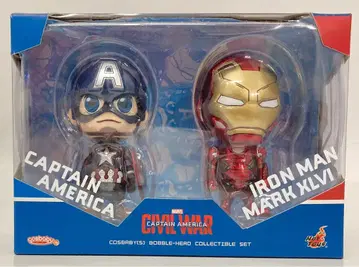 HOTTOYS COSBABY (S) BOBBLE HEAD / COLLECTIBLE SET CAPTAIN AMERICA / IRON MAN MARK XLVI COSB199