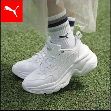PUMA 화이트 스니커즈 통굽 22cm