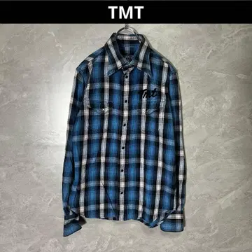 TMT 옴브레 체크 웨스턴 셔츠 블루