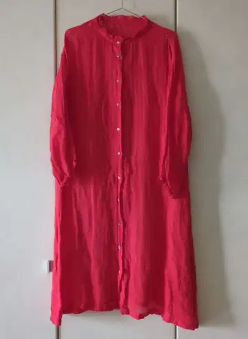 nest Robe* 제품 염색 린넨 거즈 프티 프릴 원피스 겉옷 2way 빨간색