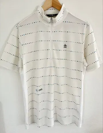새상품급 Munsingwear 하프 지퍼 셔츠 L 화이트 먼싱웨어