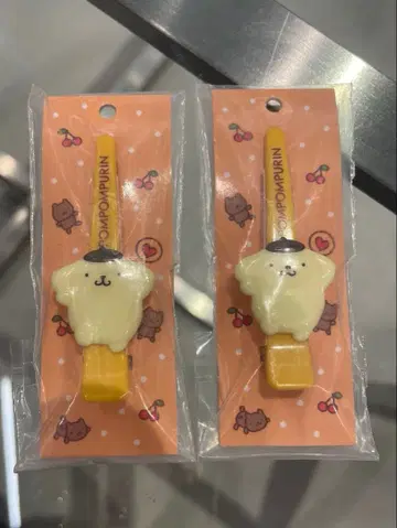 산리오 시크릿 롱 헤어 클립풍 미니 헤어 클립 폼폼푸딩 x 2