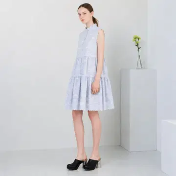 268y*새상품급 아르뎀 ERDEM 자수 프릴 티어드 원피스