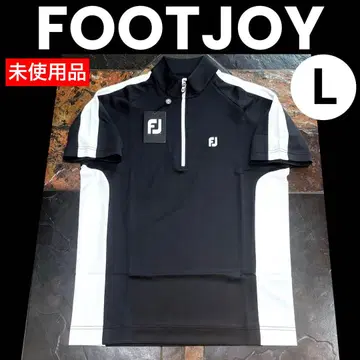 미사용 풋조이 하프 지퍼 반팔 셔츠 L (블랙/화이트 메쉬)