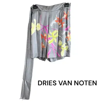 아카이브 DRIES VAN NOTEN 실크 100% 꽃무늬 숏팬츠