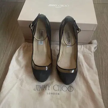 JIMMY CHOO 스웨이드 펌프스 앵클 스트랩 35.5
