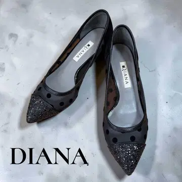 최종 가격 DIANA 스틸레토 펌프스 도트 라메 메쉬 21.5