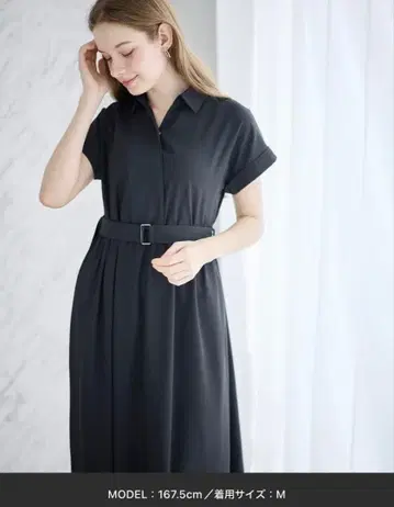 새상품! 마터니티 반팔 셔츠 원피스 블랙 벨트 포함 L 사이즈