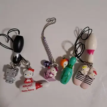Hello Kitty ROUND1 콜라보 스트랩 4종 세트 학