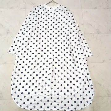 PUAL CE CIN 코튼 꽃무늬 자수 펀칭 셔츠 원피스