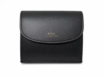 [새상품급] A.P.C. 가죽 3단 폴더형 지갑 블랙
