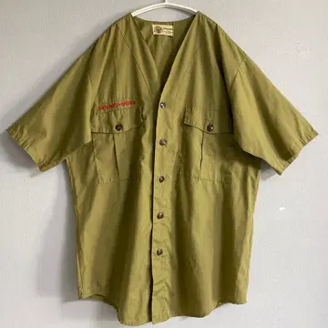 60s~70s USA 보이 스카우트 노카라 셔츠 빈티지 M 상당