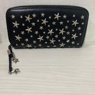 JIMMY CHOO 장지갑 스타 스터드 블랙