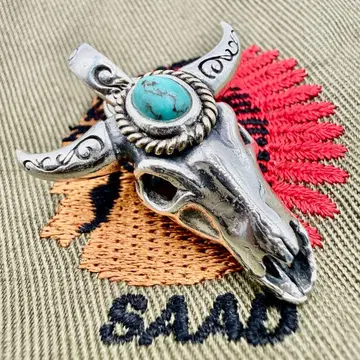 SAAD 터콰이즈 버팔로 스컬 실버925