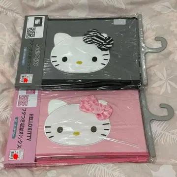 [ 2세트 ] 산리오 아베일 수납 박스 키티 제브라 패턴 레오파드 무늬