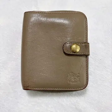 IL BISONTE 일비종떼 접이식 지갑 라운드 지퍼 가죽 천연 가죽