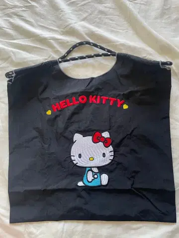 Hello Kitty 자수 에코백 블랙 M