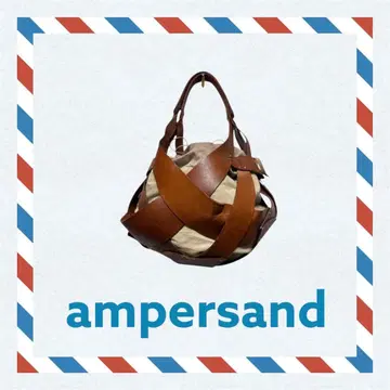 ampersand 가죽 메쉬 백 뜨개질 백 바스켓백