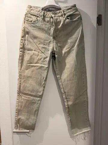 ZARA 데님 팬츠 베이지 컷오프